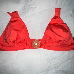 Bisou Bisou Michele Bohbot Swimwear Coral Bikini Top Women's Size Large
